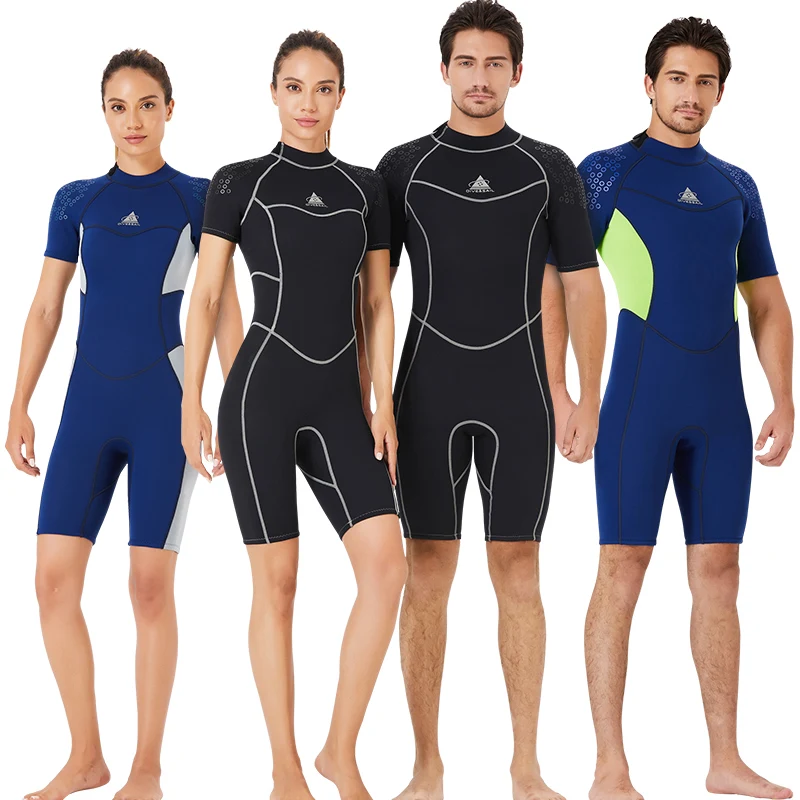 

1.5MM Neoprene Wetsuit Keep Warm Swimming Scuba Diving Bathing Suit Short Sleeve Triathlon Divingsuit for Surf Snorkeling