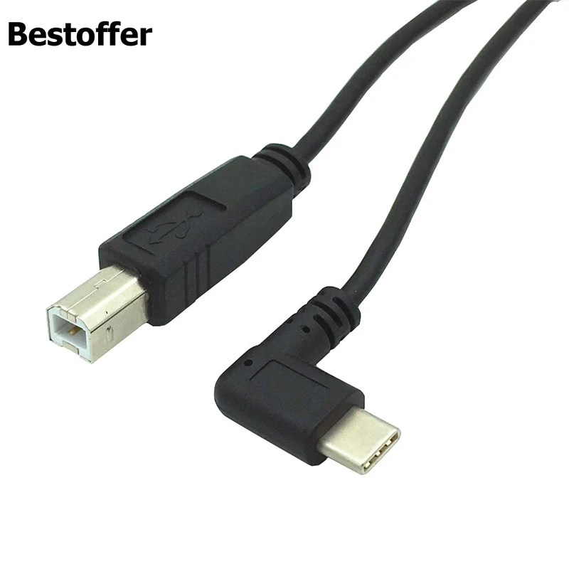 0 5 метра USB 2 B к Type-C 90 ° правый угловой штекер Удлинительный кабель для
