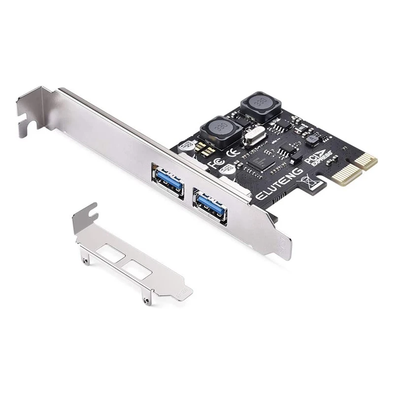 

Pci-E to 2-Port USB3.0 Expansion Card 20-Pin Front Pci-E USB3.0 Hub Controller Adapter for Desktop Computers