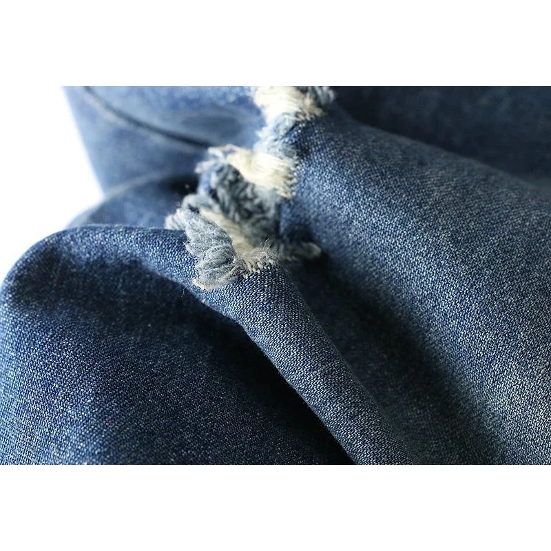 Модные женские джинсы размера плюс джинсовые Короткие Голубые Джинсы средней