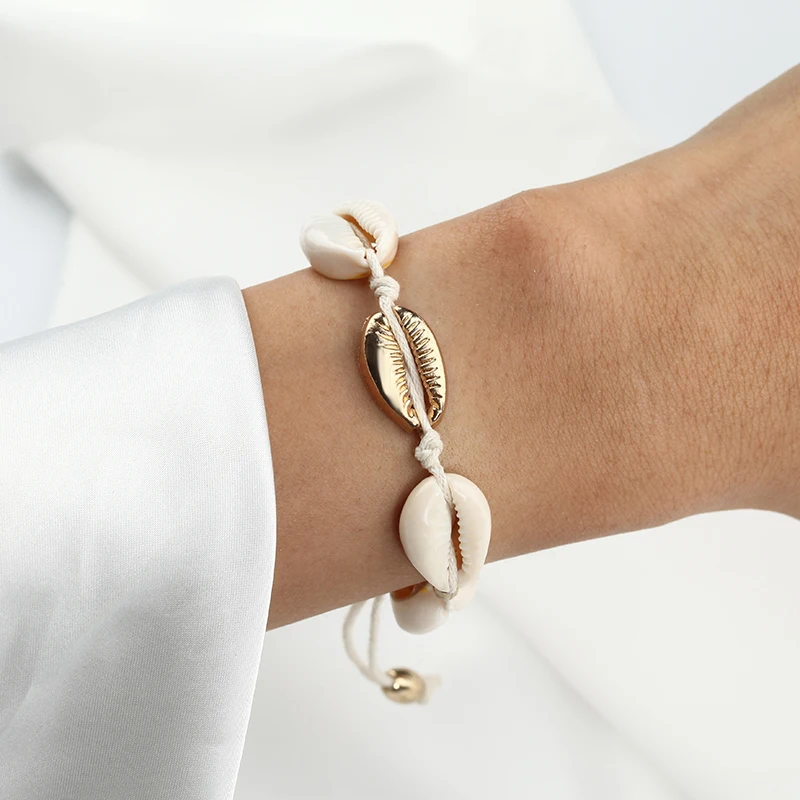 Богемский золотой браслет в виде ракушки Дамский Шарм темпераментный ножной