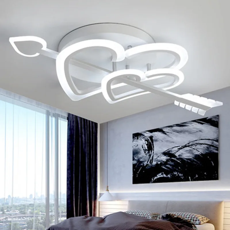 

New creative personality LED chandelier love simple sweet romantic wedding room children's room girl princess bedroom lamp