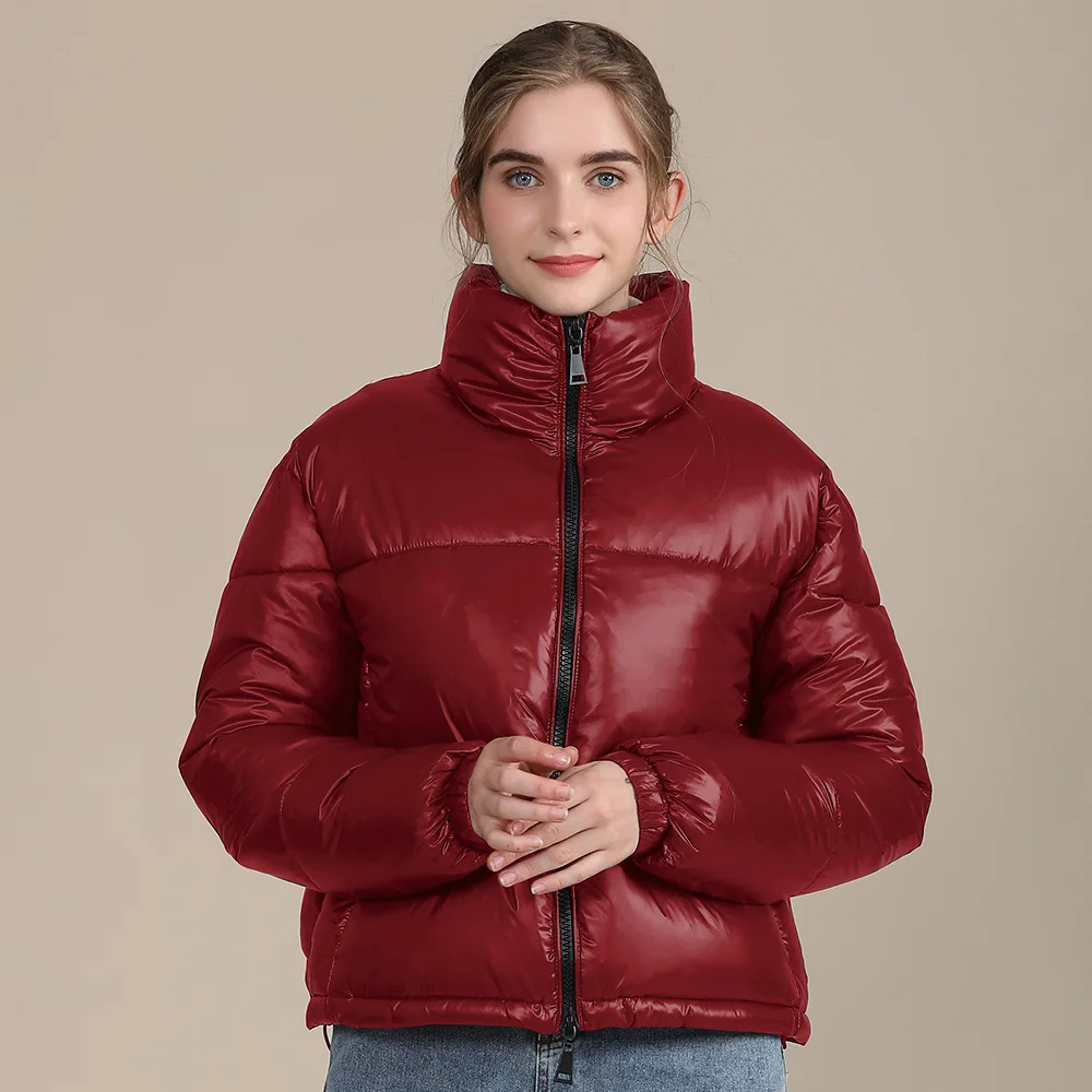 

2021 New Ladies Snow Coat Stand-up Collar Cotton Down Winter Fashion Soft Plus Size Warm Jacket