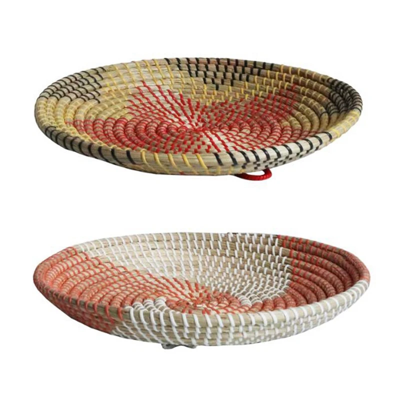 

2 Pcs Round Woven Placemats, Natural Straw Placemats, Straw Braided Placemats, Non-Slip Weave Placemats, A & B