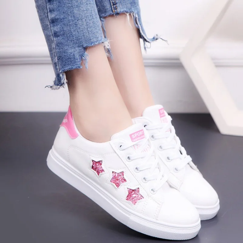 Женские кроссовки дышащие белые повседневные на шнуровке|Женские и кеды| |