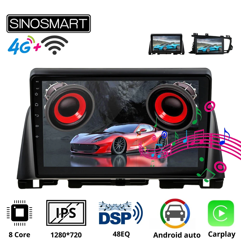 Sinosmart автомобильный радиоприемник с навигацией GPS для Kia K5 Optima 2011-2017 2din 2.5D IPS/QLED