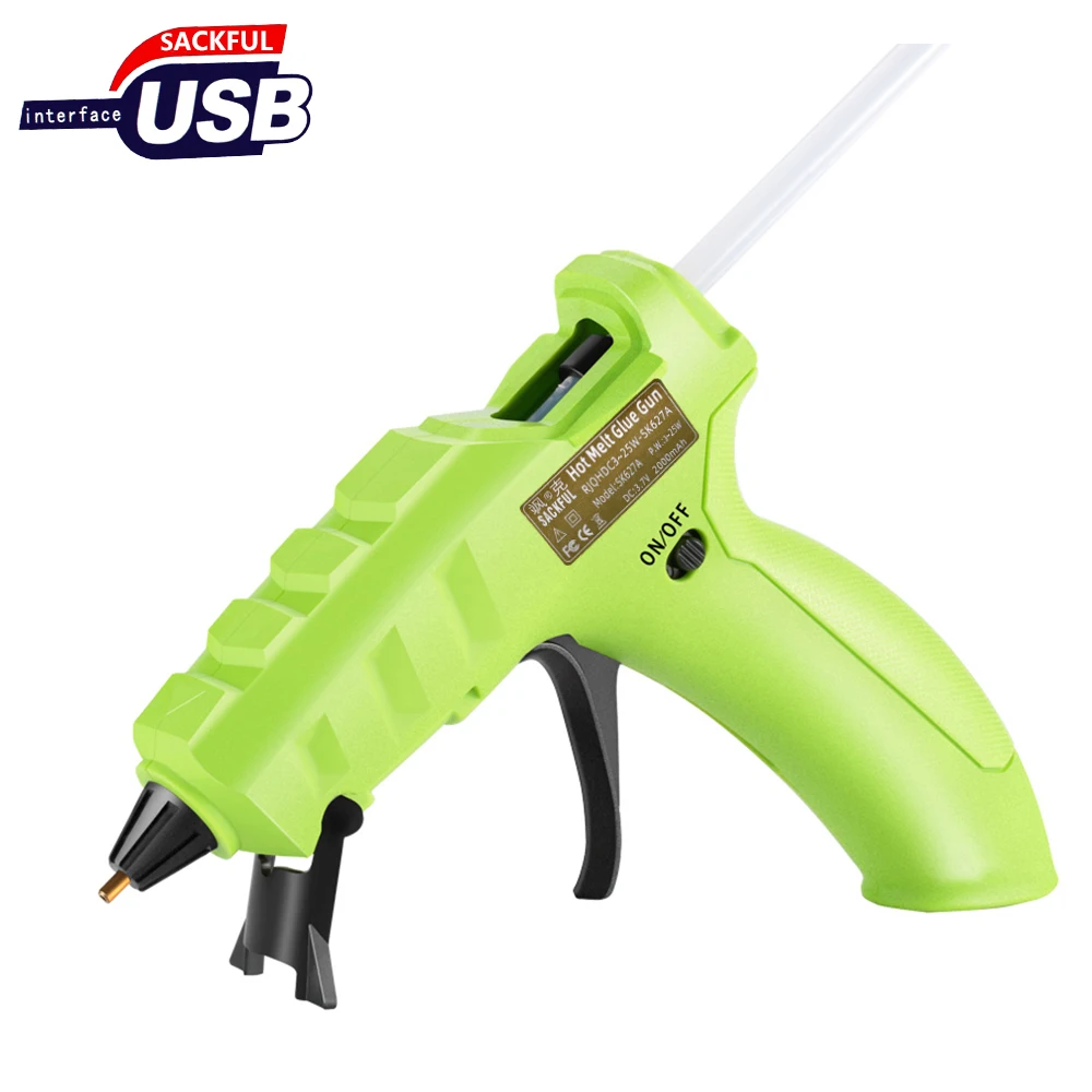 

25w wireless hot melt glue gun lithium battery rechargeable mini glue gun uses 7mm glue stick pure copper nozzle Bonding tools