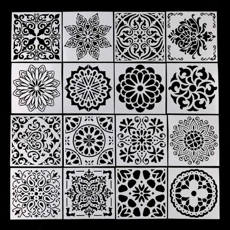 16 шт./компл. Мандала шаблон для рисования линейка трафарет живопись доска DIY