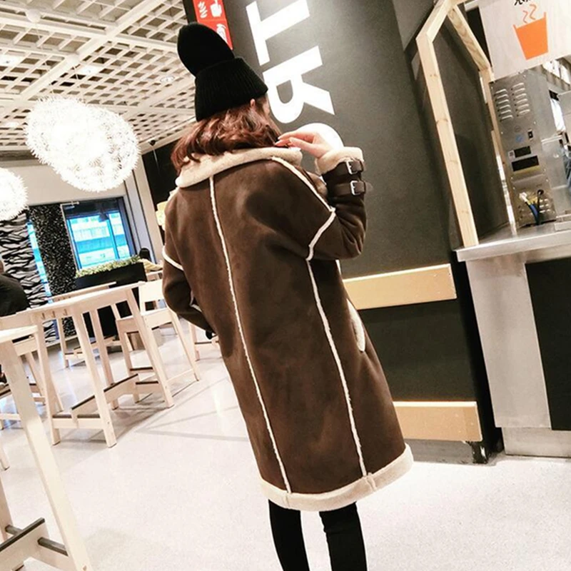 Женские замшевые кожаные пальто длинная парка с боковой молнией женские зимние