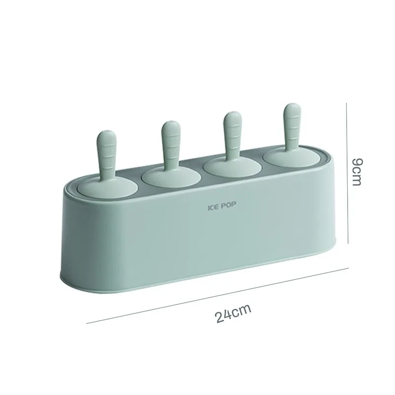 

4 Hole Silicone Ice Mould Ice Cube Tray Popsicle Barrel Diy Mold Dessert Ice Cream Mold with Popsicle Stick Home Kitchen Tools