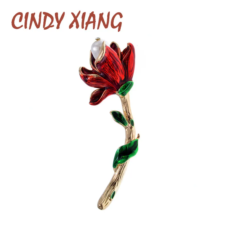 CINDY XIANG новая эмалированная брошь в виде цветка булавка для женщин и мужчин красного цвета модные украшения Свадебные аксессуары Высокое качество