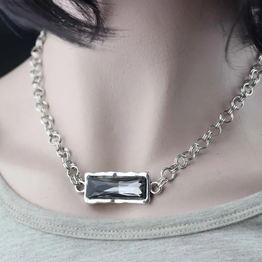 Grey Anslow, модная распродажа, креативный дизайн, модные ювелирные изделия, длина 45 см, цепочка, Кристальные чокеры, ожерелье для элегантных женщин, леди, LOW0081AN - Окраска металла: Grey