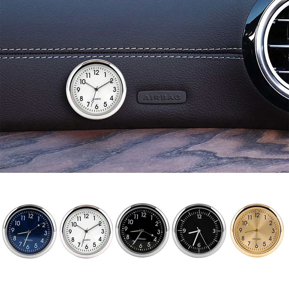 

New Mini Car luminous clock Car Electric Auto Dashboard Round Quartz Stick-on Clock for Car Boat Bike Ornament Car Accessories