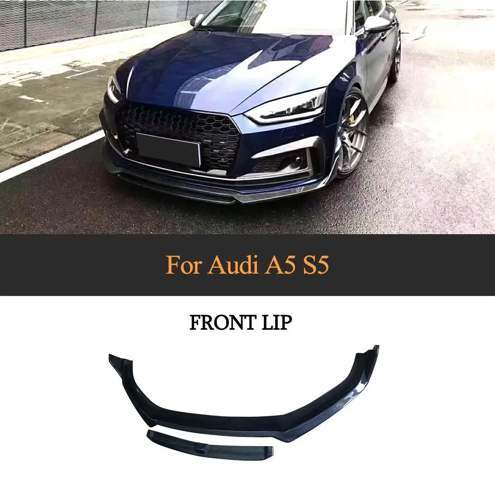 Для A5 Sline S5 автомобильный передний бампер для губ разветвитель диффузор для Audi A5 Sline S5 седан- штырь из углеродистого волокна спойлер