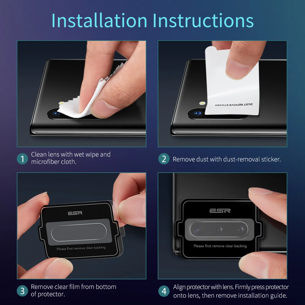 ESR 2 шт. Объективы для фотоаппаратов Защитная Пленка премиум класса закаленное
