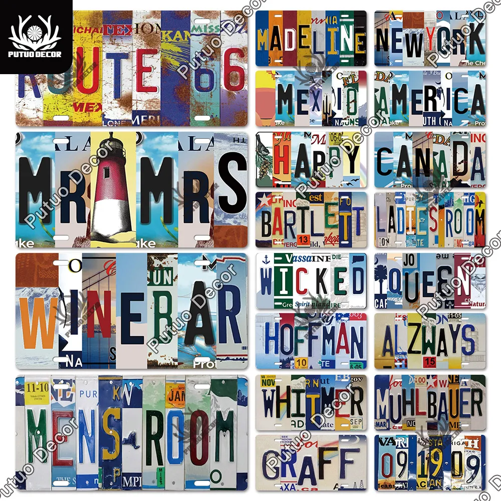Putuo Декор коллаж лицензии пластина металлический жестяной знак декоративная