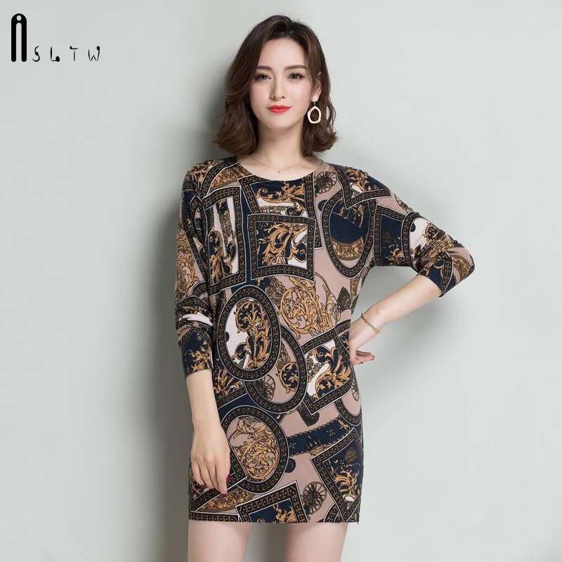 ASLTW длинный свитер платье Женский высококачественный зимний Пуловеры джемпер