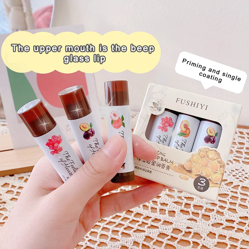 

3pc Nourishing Lip Balm Natural Moisturizing Hydrating Care Anti-chapped Lip Care Lipstick Makeup Tools TSLM1