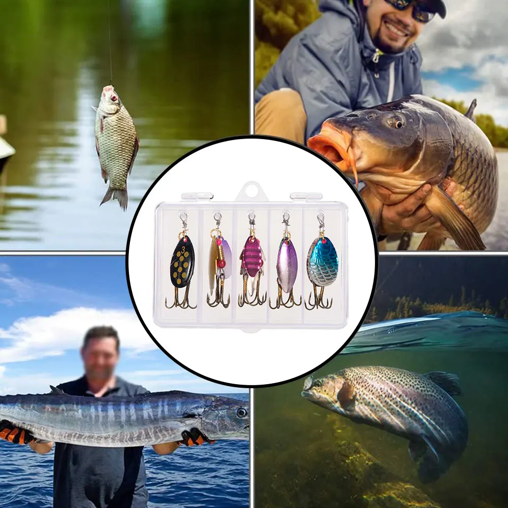 

Spinner Lures Metal Bait Sequins Spinner Fishing Lures Fishing Lures For Freshwater For Bass Salmon Trout Walleye White 11PCS