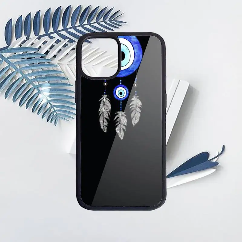 

Evil Eye Illustrations pattern Phone Case PC for iPhone 11 12 pro XS MAX 8 7 6 6S Plus X 5S SE 2020 XR Luxury brand shell funda