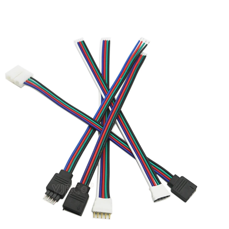 5050 RGBW Светодиодная лента соединительный кабель 5 Pin Core гнездовой Соединительный кабель 15 см удлинительные шнуры Fore 10 мм 12 мм RGBWW Светодиодная лента