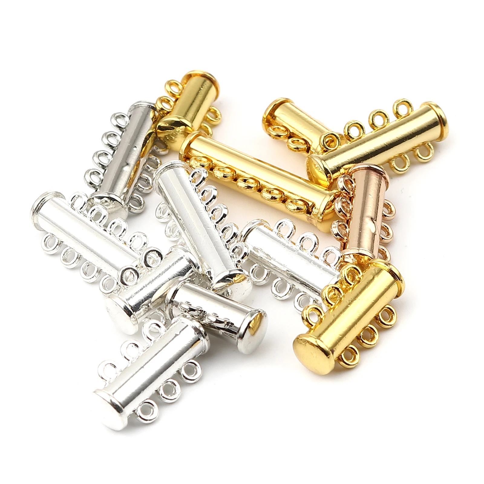 

5/10 PCs Zinc Based Alloy Magnetic Clasps For Jewelry Making Cylinder Gold Color Can Open DIY Findings 15mm x 11mm