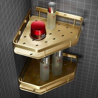 bathroom shelf brass bath shower rack shower shelf bath holder bolt inserting type corner shelf bath hardware brushed goldblack