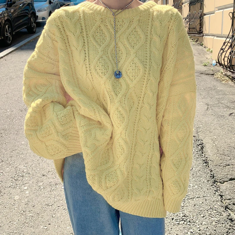 

New Female Sweater Women Winter Pullover Knitting Overszie Long Sleeve Girls Tops Loose Sweaters Knitted Outerwear Thin Sexy