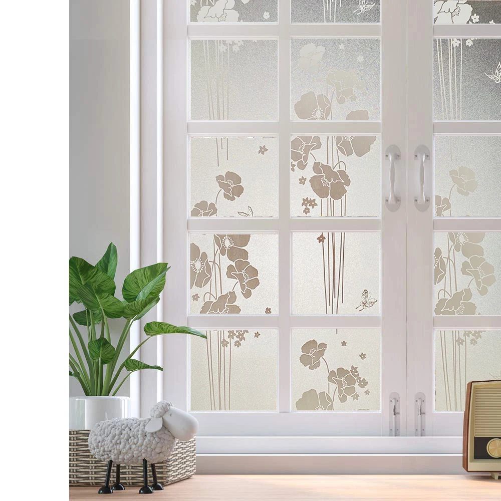 

Window Stickers With No Glue,Privacy Frosted Window Tint Film,Vinyl Opaque Uv Blocking Window Clings,Static Cling Non Adhesive