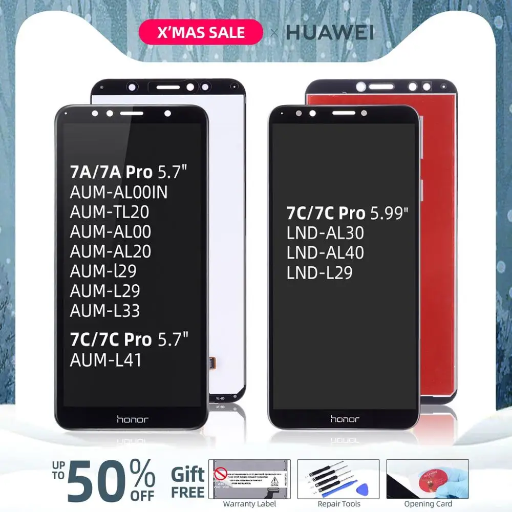 Дисплей для HUAWEI Honor 7A / 7A Pro / 7C / 7C Pro LCD в сборе с тачскрином ldn-l29 aum-l29 Черный белый золотой