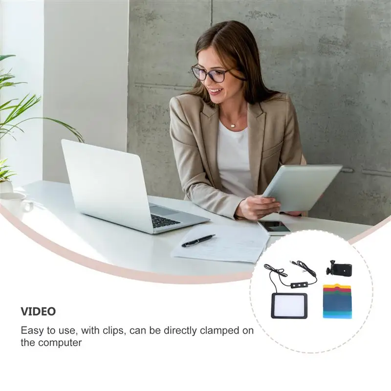 

1 Set Fill Light Computer Photography Light Conference Light Video Light (Black)