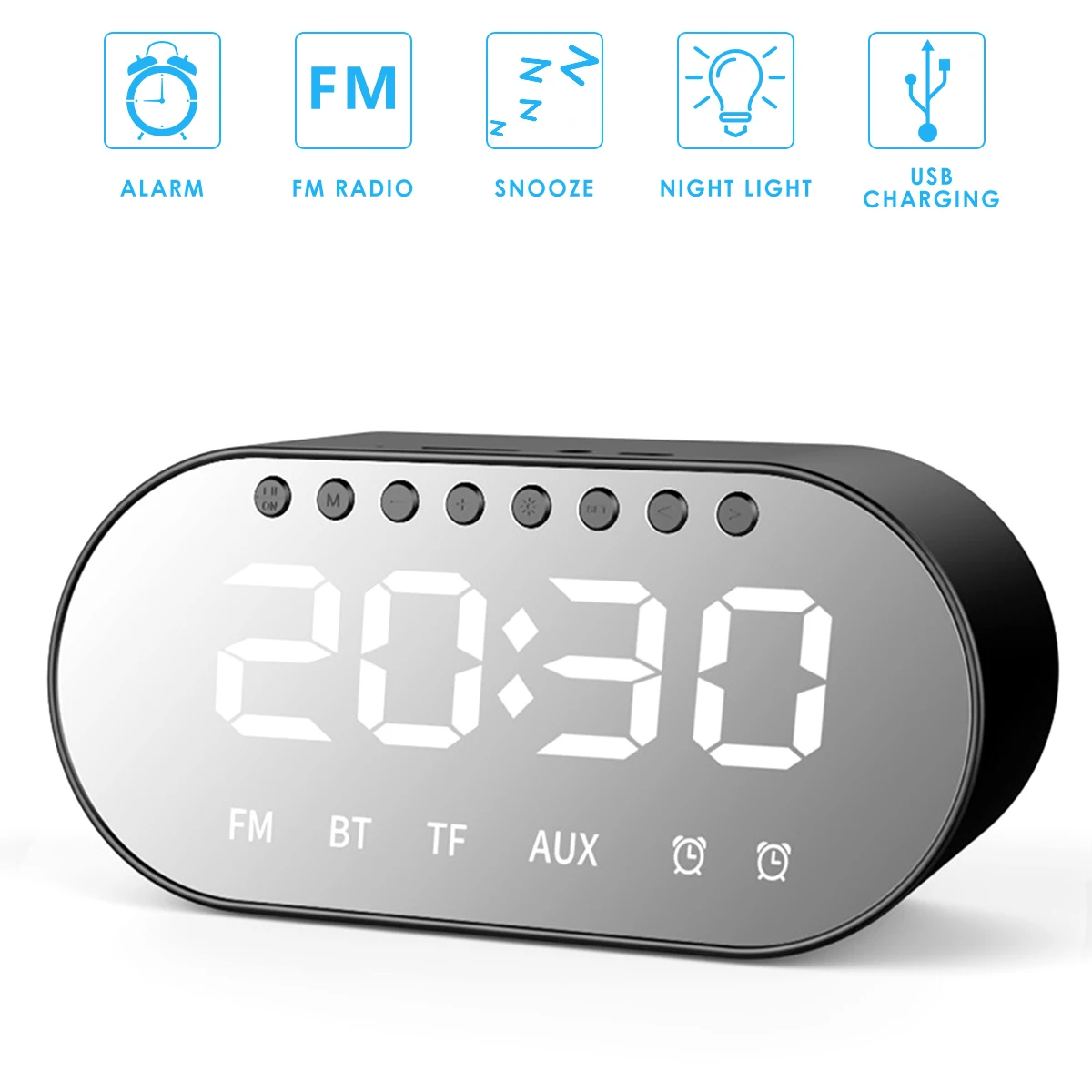 Беспроводной динамик SOONHUA с Bluetooth Многофункциональный Будильник s FM радио