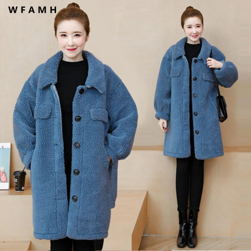 Plus Size Women's Autumn And Winter Lamb Plush Coat Mid-length 2023New Fat Sister Loose Coat 200 Kg Famale Fashion Wild