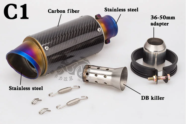 Мотоциклетный модифицированный глушитель 51 мм универсальная выхлопная труба из