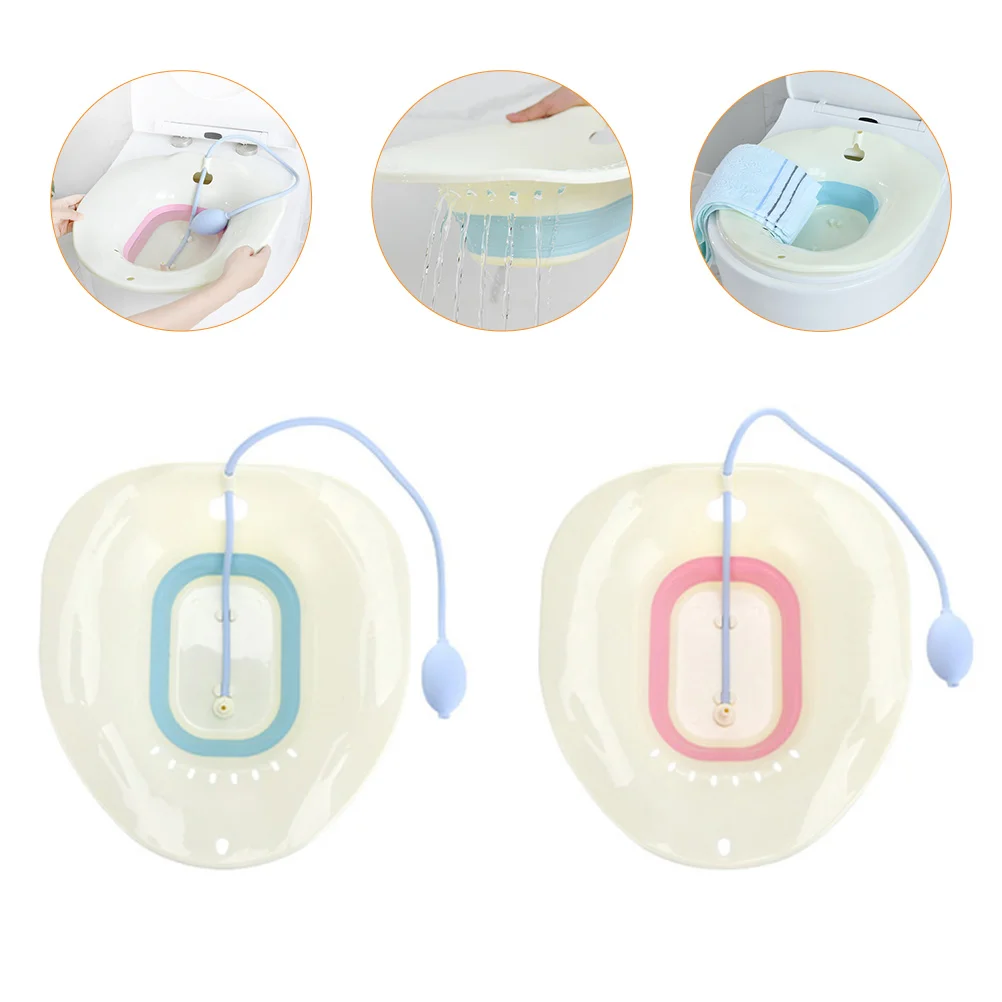 

2 Sets Creative Practical Durable Sitz Bath Basin for Wash Home Toilet Postpartum