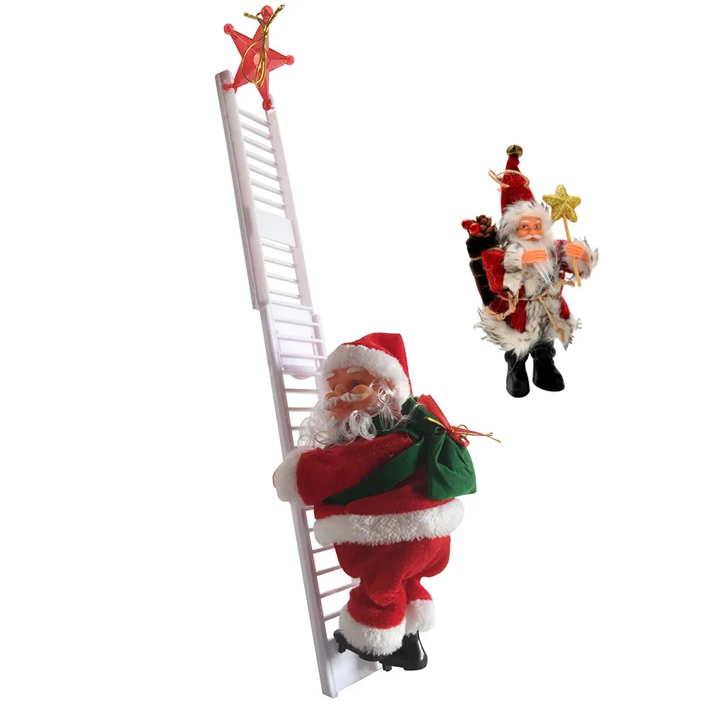 Рождество 1 шт. Санта Клаус лестница для скалолазания Электрический кукла дерево