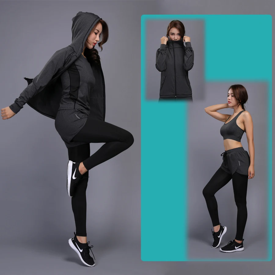

New Dry Fit Women's Training Sportswear Set Gym Fitness Ladies Compression Running Suit Jogging Tight Sports Wear Yoga Clothes