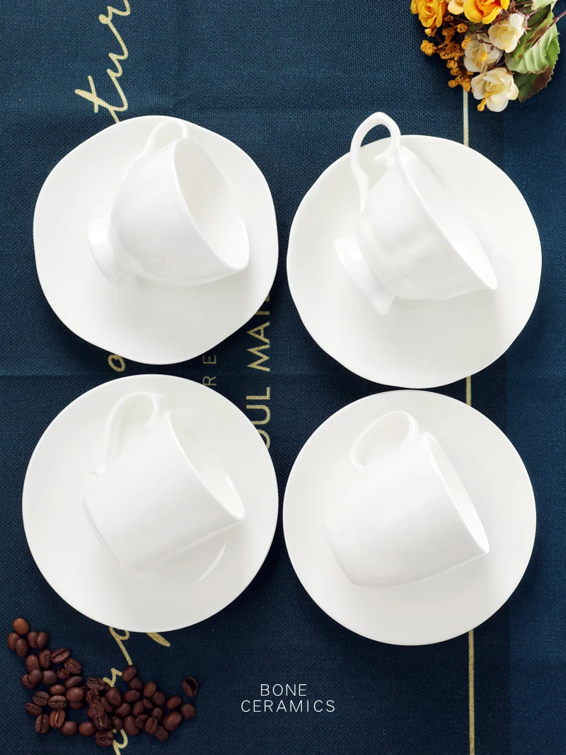 Белый фарфор Кофе стаканчик латте с ручкой из тонкостенного фарфора офисные