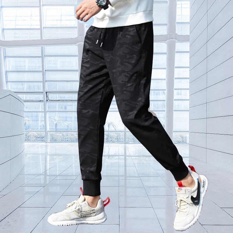 

2021 cotton casual men's black Korean knickerbockers 2021 Japanese street jogger Harajuku tracksuit pants hip-hop casual pants p