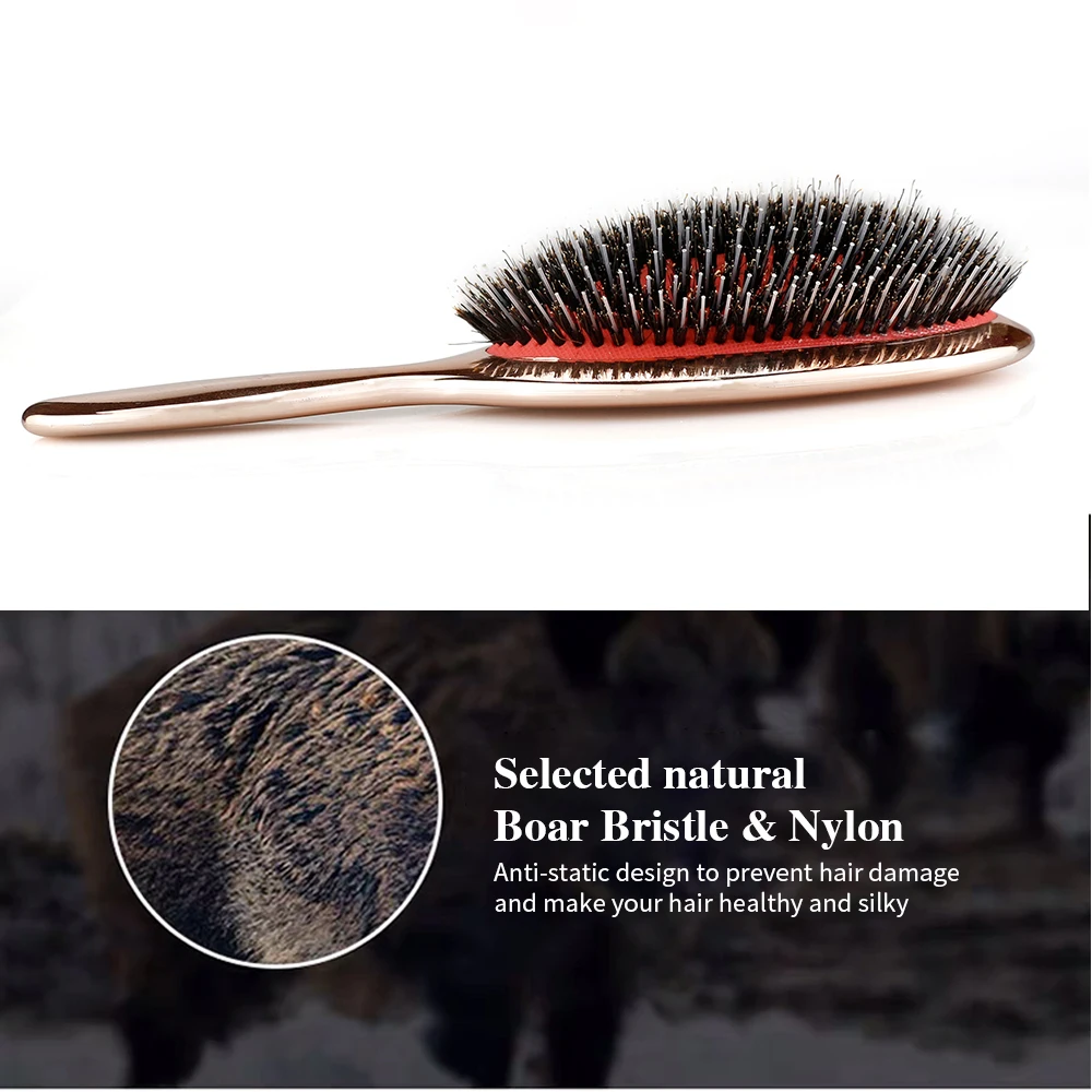 Выбранная натуральная Массажная щетка для волос Антистатическая ABS Ручка