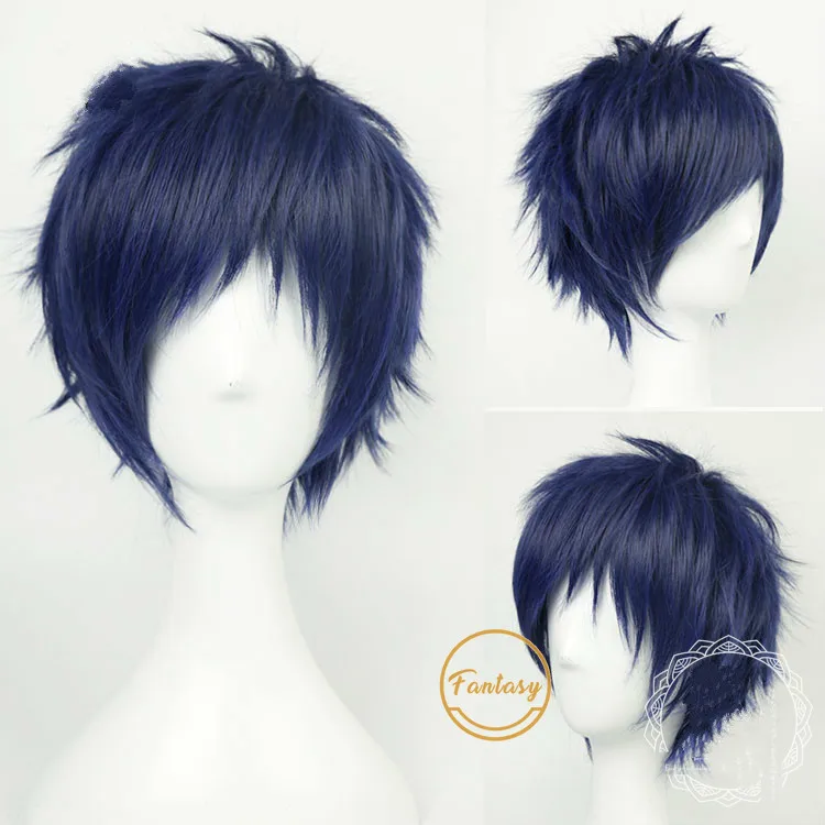Fushimi Yuzuru аниме ансамбль звезды Косплей парики короткие синие термостойкие