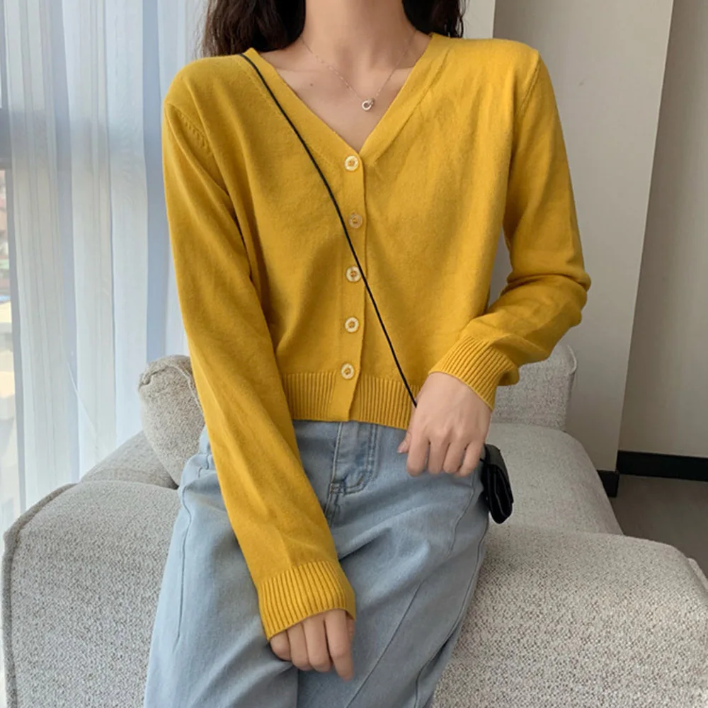 Свитер Для женщин элегантный дизайн прочные кардиганы свитер V образным вырезом