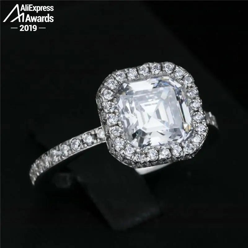 Oh My God So beautiful не поддельные круглые огранки S925 Серебряное кольцо SONA бриллиантовый