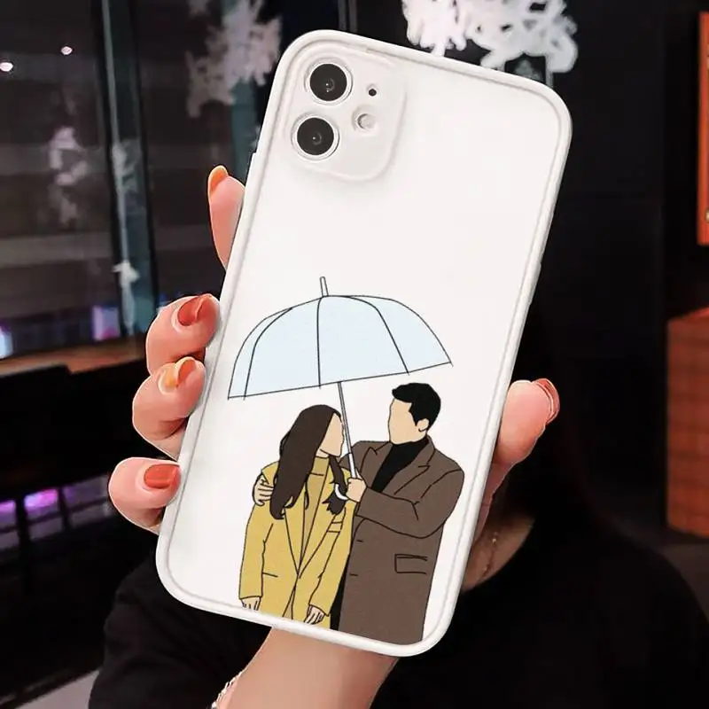 

Illustration art boy girl Phone Case Matte Transparent for iPhone 7 8 11 12 s mini pro X XS XR MAX Plus cover funda