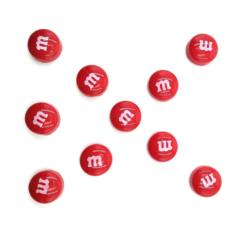 10pcs Red DIY Bean смолы магниты на холодильник креативный сувенир с мультипликационным героем холодильники магнитный стикер сообщений домашний декор кухонные аксессуары - Цвет: 10pcs Red