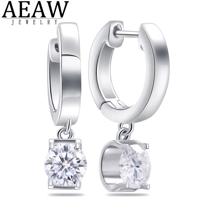 AEAW круглые Excllent Cut 1 0ctw 5 0 мм DF Color VVS1 серьга с муасанитом висячие серьги настоящие