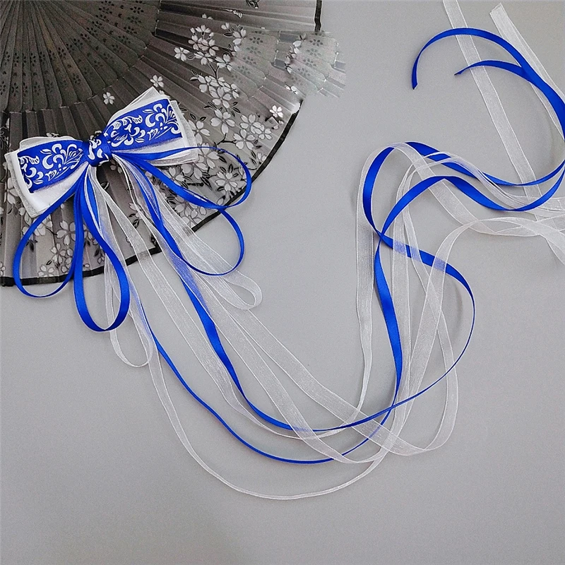 1pcs Women's Bowknot Hairpin Ancient Costume Headdress Long Ribbon Hanfu Hair Accessories Hairband Clip Decor Gift |