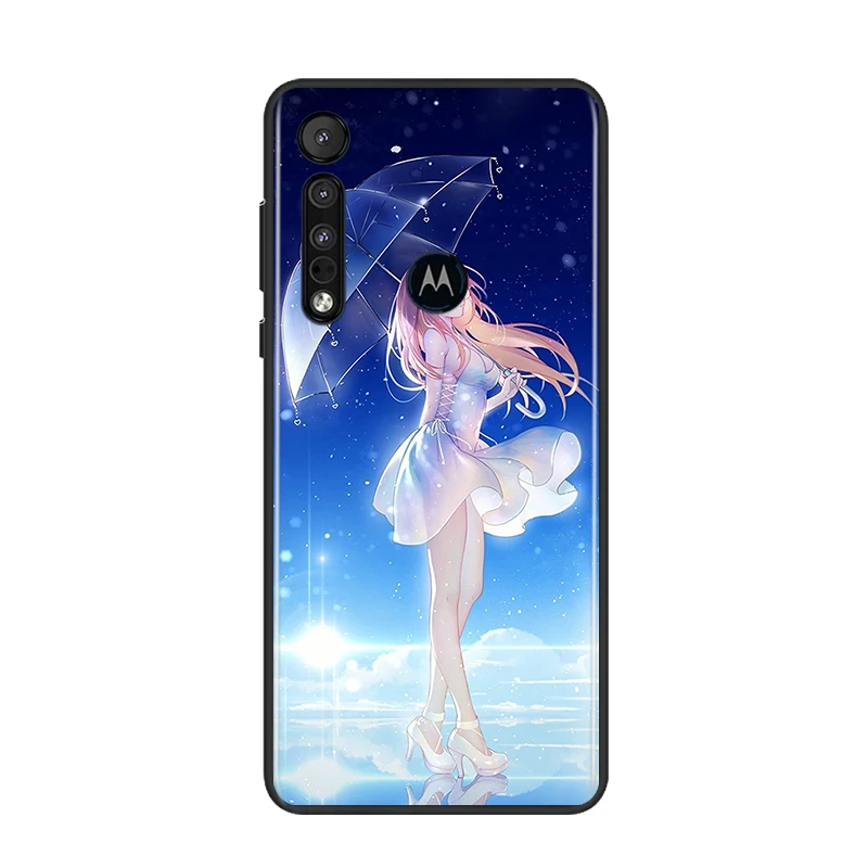 

Anime Aesthetic for Motorola G9 G8 G Edge One E7 E6 Power Lite Marco Hyper Fusion Plus Play Black Phone Case