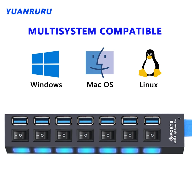 3 0 usb hub multi usb splitter usb multi hub usb 3 hub use power adapter 47 port 2 0 usb port with switch computer accessories free global shipping