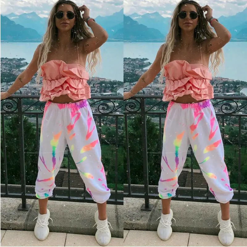 Новинка 2019 модные женские брюки светоотражающие джоггеры Спортивные